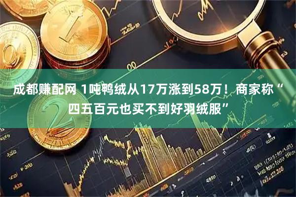 成都赚配网 1吨鸭绒从17万涨到58万！商家称“四五百元也买不到好羽绒服”